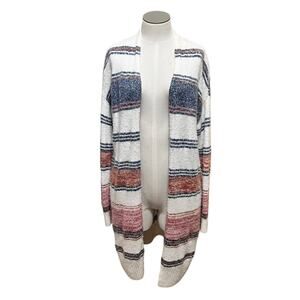 Ann Taylor LOFT Womens Stripe Wool Alpaca Blend Cardigan Duster Sz M Petite